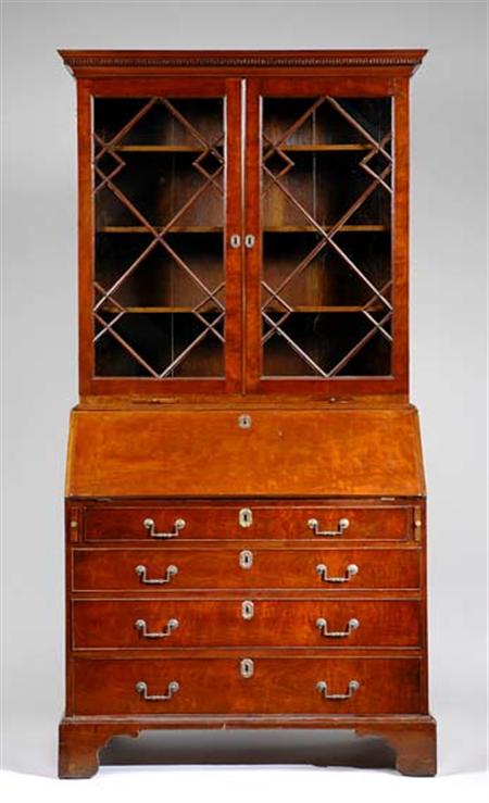 Lot image - George III Mahogany Bureau Bookcase