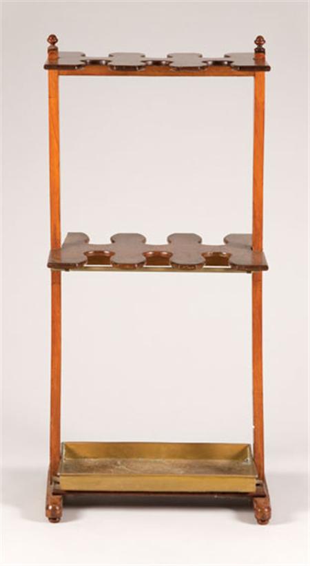 Lot image - Victorian Mahogany and Brass Boot Rack