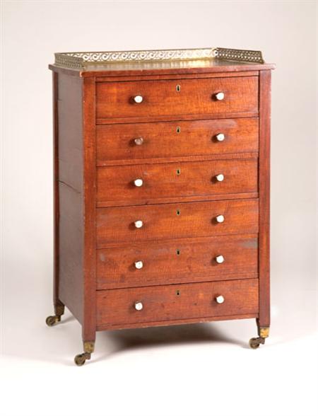 Lot image - George III Style Mahogany Rent Chest of Drawers