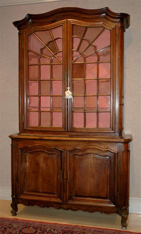 Lot image - Provincial Louis XV Walnut Buffet a Deux Corps