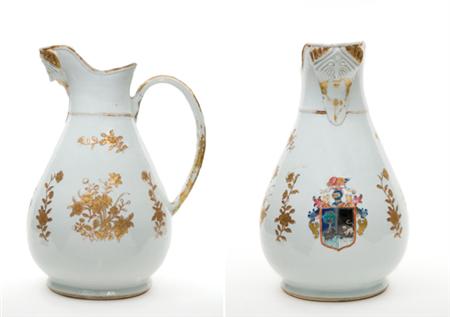 Lot image - Chinese Export Armorial Porcelain Ewer