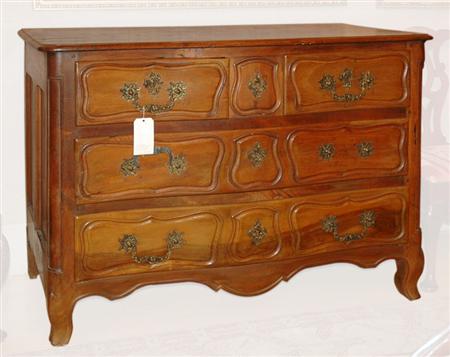 Lot image - Provincial Louis XV Walnut Commode