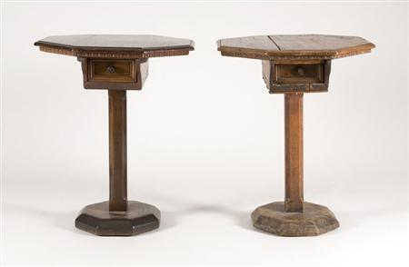 Lot image - Pair of Italian Renaissance Style Walnut Side Tables