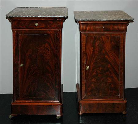 Lot image - Two Late Empire Mahogany Bedside Cabinets