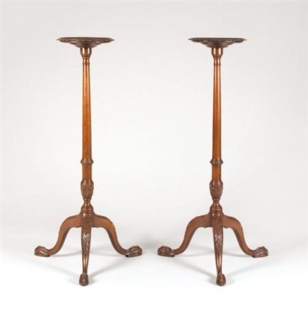 Lot image - Pair of George III Style Mahogany Tripod Kettle Stands