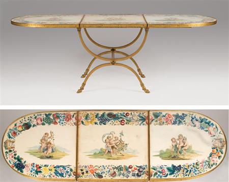 Lot image - Continental Neoclassical Style Brass Low Table
