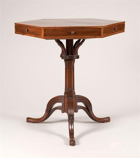 Lot image - George III Rosewood Inlaid Mahogany Side Table
