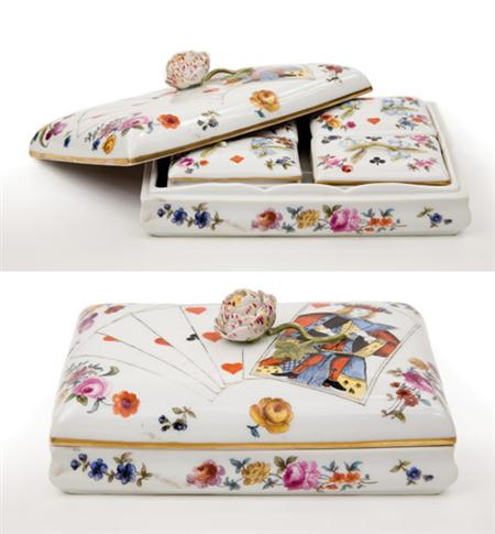 Lot image - German Porcelain Gaming Box and Cover