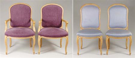 Lot image - Set of Six Louis XV Style Fruitwood Dining Chairs