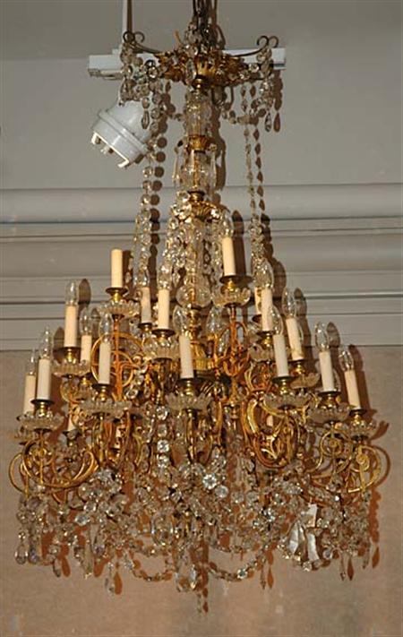 Lot image - Napoleon III Gilt-Metal and Glass Thirty-Two Light Chandelier