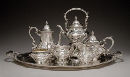 Lot image - Gorham Sterling Silver Tea and Coffee Service
