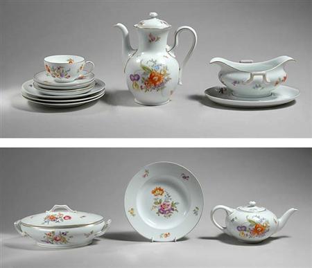 Lot image - Rosenthal Gilt and Polychrome Decorated Porcelain Dinner Service