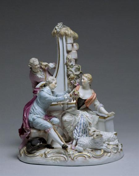 Lot image - Meissen Porcelain Figural Group