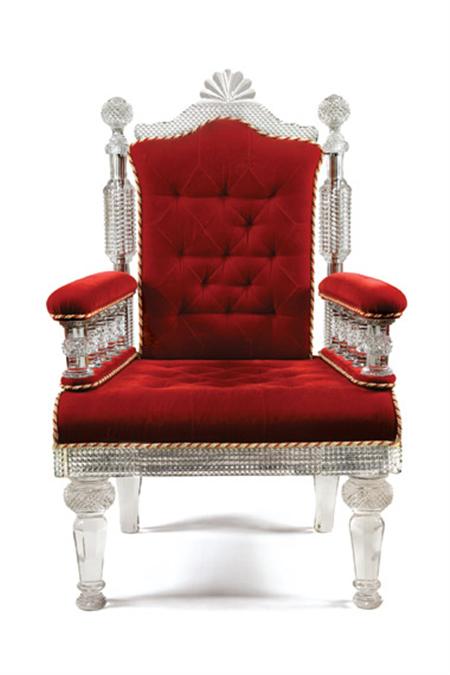 Lot image - Baccarat Style Cut Glass Throne Chair