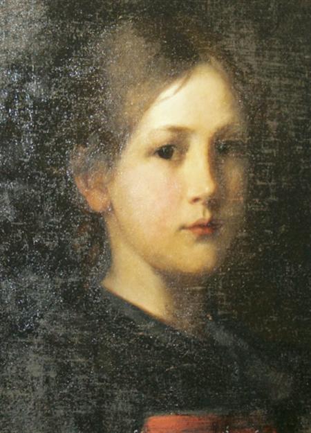 Lot image - George Buchner German, 1858-1918 Portrait of a Young Girl