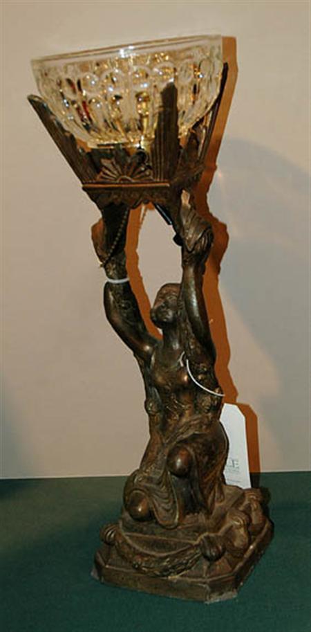 Lot image - Art Deco Spelter Figural Lamp