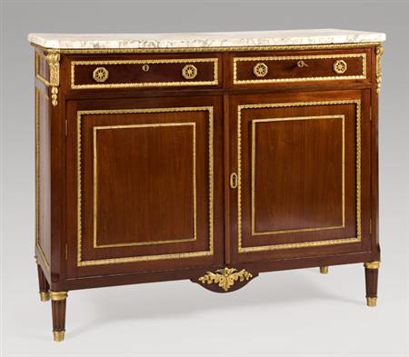 Lot image - Louis XVI Style Gilt-Metal Mounted Mahogany Side Cabinet