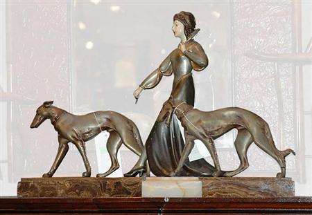 Lot image - Art Deco Spelter Figural Group