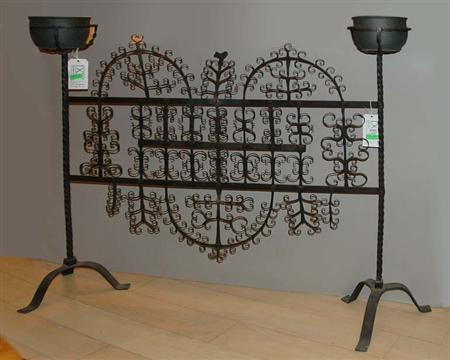 Lot image - Spanish Wrought Iron Fire Screen