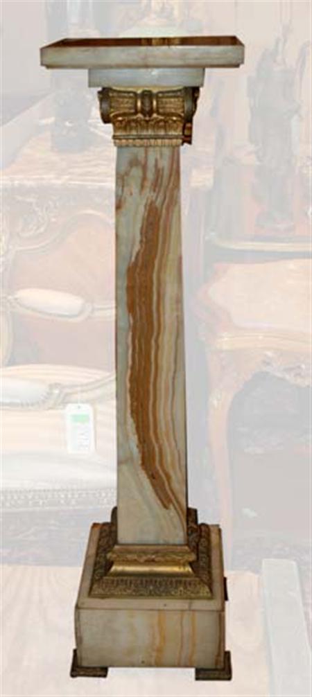 Lot image - Neoclassical Style Gilt-Metal Mounted Onyx Pedestal