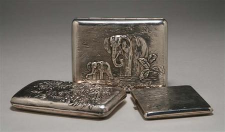 Lot image - Miscellaneous Group of Three Silver Cigarette Cases