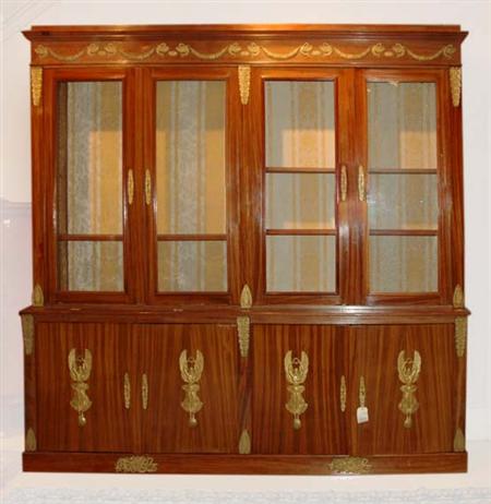 Lot image - Empire Style Gilt-Metal Mounted Mahogany Bibliotheque