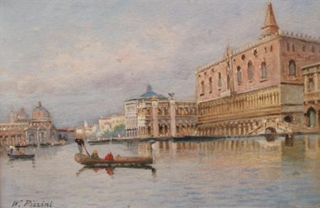 Lot image - W. Pizzini Italian, 19th/20th Century View of Venice