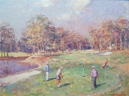 Lot image - Niek van der Plas Dutch, b. 1954 The Golf Game
