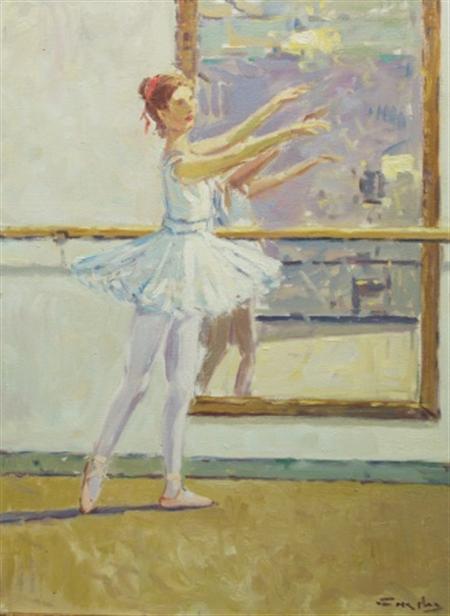 Lot image - Niek van der Plas Dutch, b. 1954 Ballerina at the Barre
