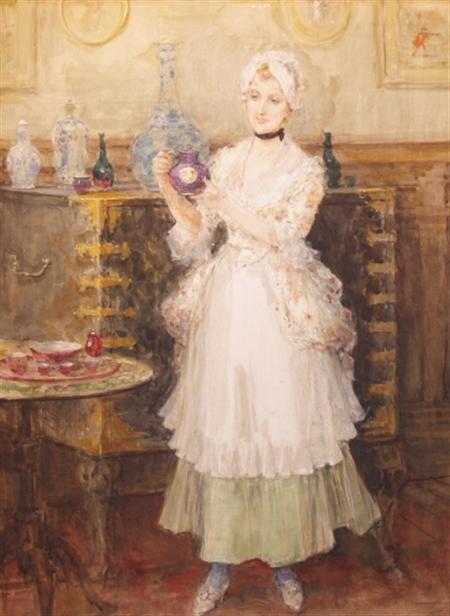 Lot image - George Henry Boughton American, 1833-1905 The Little Purple Treasure, 1900