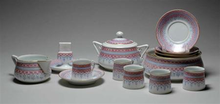 Lot image - Russian Porcelain Partial Tea Service