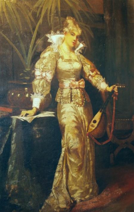 Lot image - Attributed to Meyer Michaelson Lady with a Lute