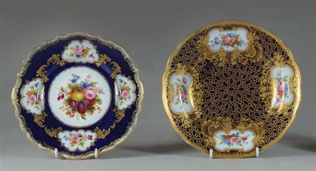 Lot image - Russian Porcelain Dessert Plate; Together with another Russian Porcelain Rim Soup Plate
