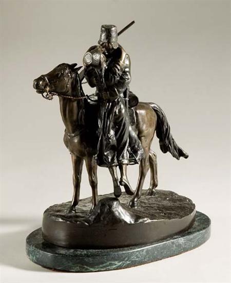 Lot image - Russian Style Bronze Figural Group of a Kissing Couple