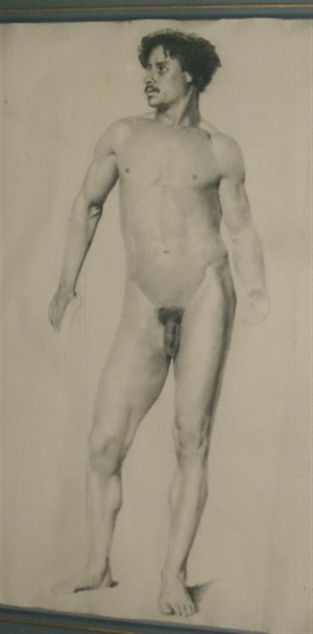 Lot image - French School 19th/20th Century Standing Male Nude