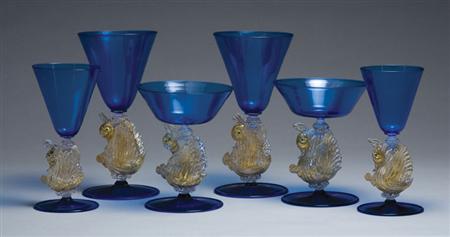 Lot image - Venini Glass Stemware Service