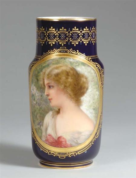 Lot image - Austrian Porcelain Portrait Vase