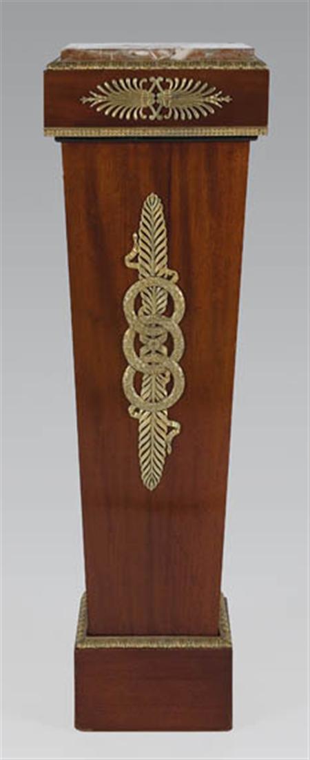 Lot image - Empire Style Gilt-Metal Mounted Mahogany Pedestal
