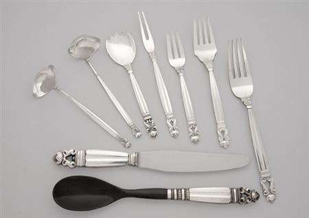 Lot image - Georg Jensen Sterling Silver Flatware Service