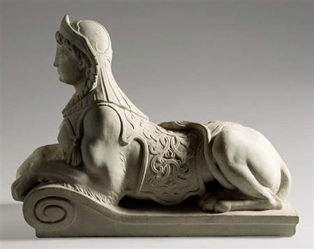 Lot image - Continental Cast Stone Sphinx