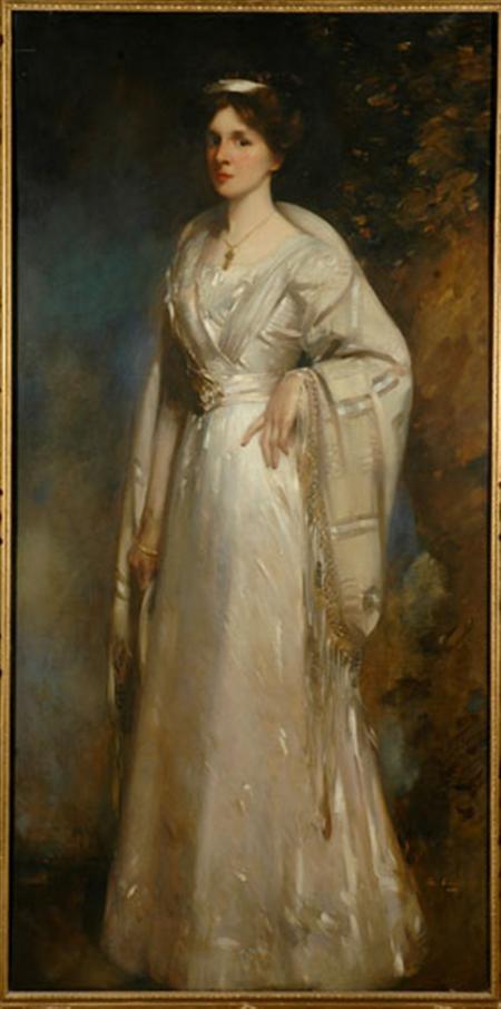 Lot image - Anglo-American School 19th Century Portrait of a Woman in a White Dress