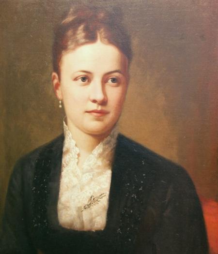 Lot image - American School 19th Century Portrait of a Woman in a Lace Blouse