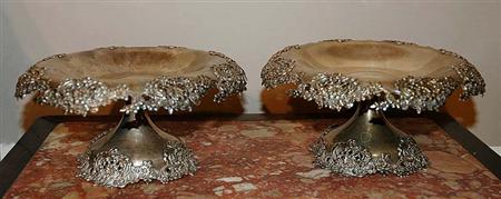 Lot image - Pair of Tiffany & Co. Makers Sterling Silver Compotes
