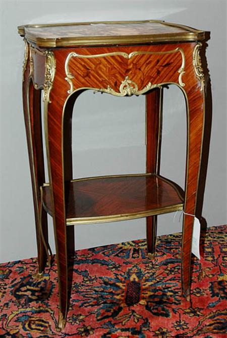 Lot image - Louis XV Style Gilt-Bronze Mounted Marquetry Inlaid Walnut Salon Table
