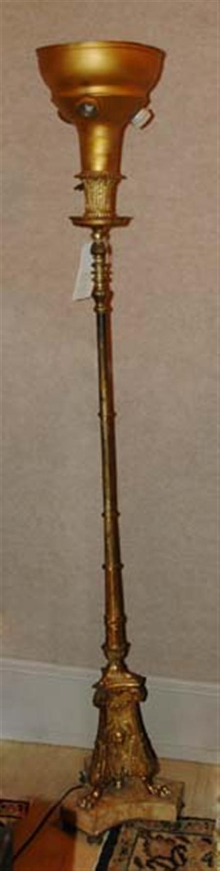 Lot image - Renaissance Revival Style Gilt-Metal Floor Lamp