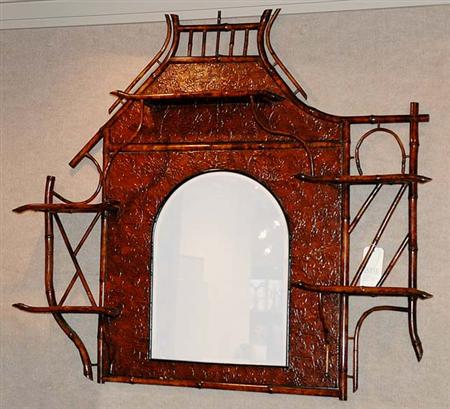 Lot image - Victorian Bamboo Mirror