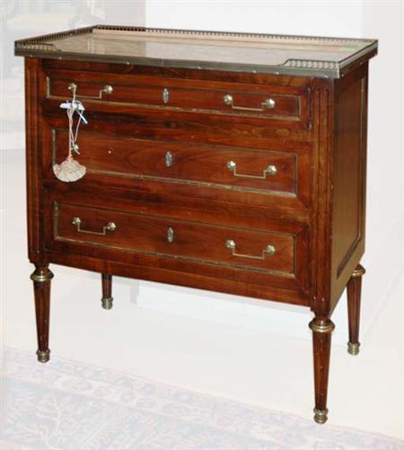 Lot image - Louis XVI Style Gilt-Metal Mounted Mahogany Side Table