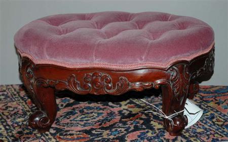 Lot image - Louis XV Style Carved Mahogany Footstool