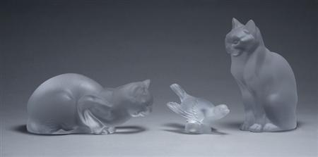 Lot image - Group of Three Lalique Glass Animals
