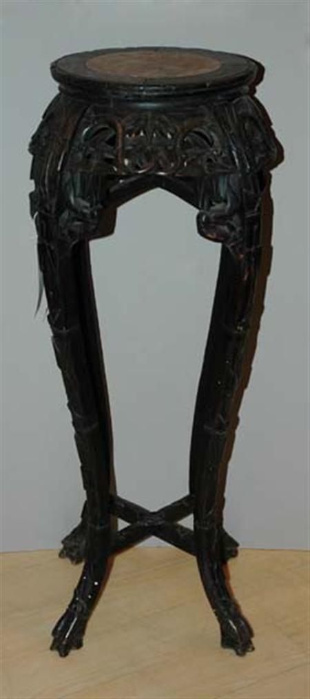 Lot image - Chinese Carved Hardwood Pedestal
